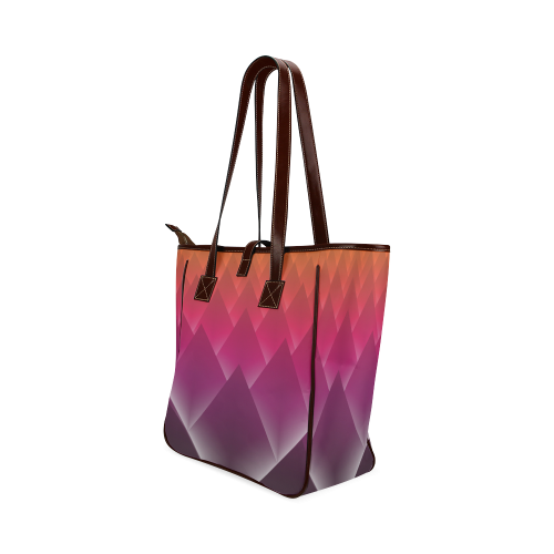 3d Abstract Purple and Orange Pyramids Classic Tote Bag (Model 1644)