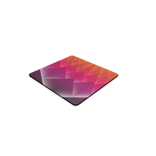 3d Abstract Purple and Orange Pyramids Square Coaster