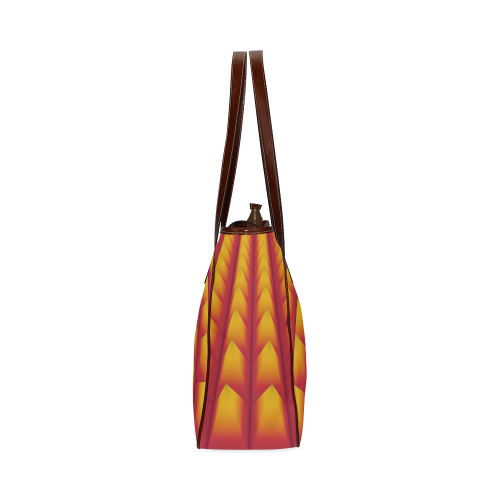 3d Abstract Red and Yellow Pyramids Classic Tote Bag (Model 1644)