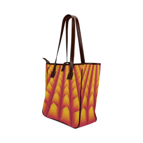 3d Abstract Red and Yellow Pyramids Classic Tote Bag (Model 1644)