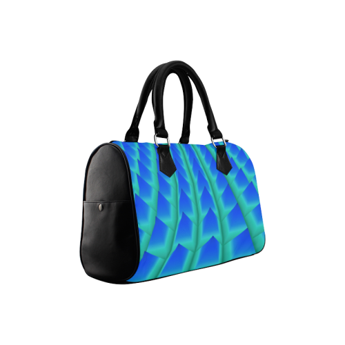 3d Abstract Blue and Green Pyramids Boston Handbag (Model 1621)