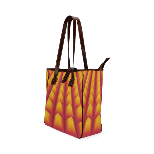 3d Abstract Red and Yellow Pyramids Classic Tote Bag (Model 1644)