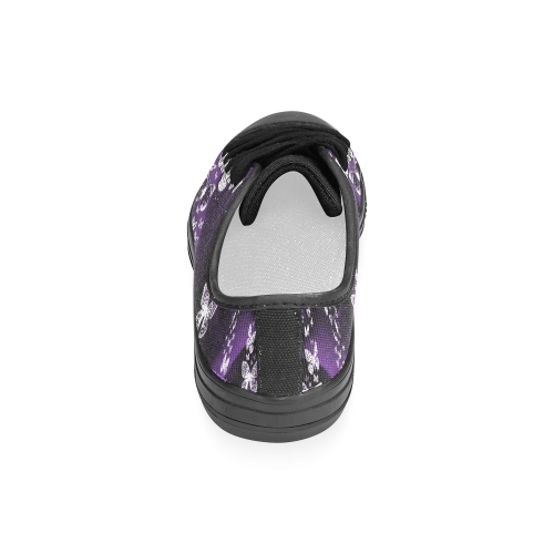 Purple Butterfly Swirl Women's Classic Canvas Shoes (Model 018)