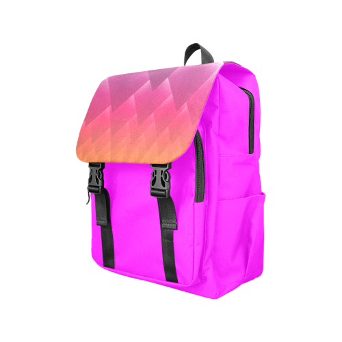 3d Abstract Purple and Orange Pyramids Casual Shoulders Backpack (Model 1623)