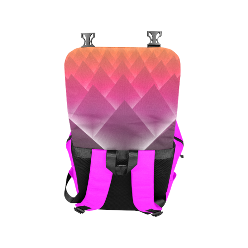 3d Abstract Purple and Orange Pyramids Casual Shoulders Backpack (Model 1623)