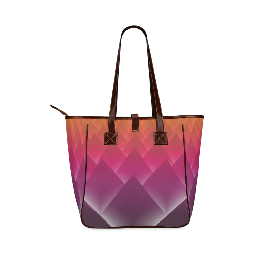 3d Abstract Purple and Orange Pyramids Classic Tote Bag (Model 1644)