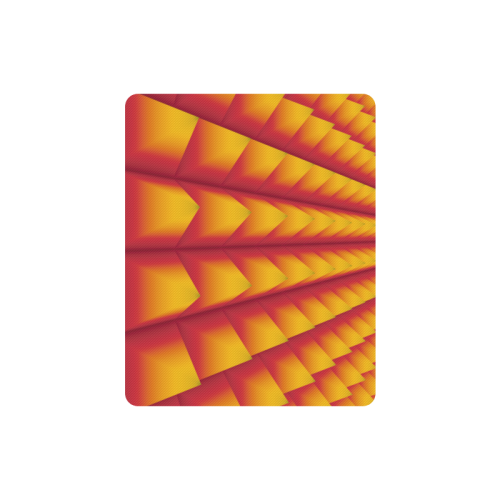 3d Abstract Red and Yellow Pyramids Rectangle Mousepad