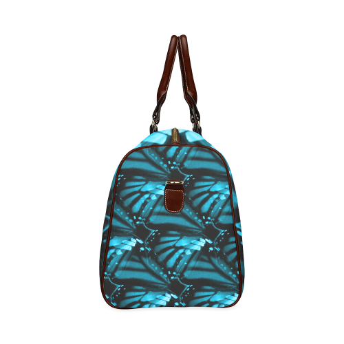 Blue Butterfly Wings Waterproof Travel Bag/Large (Model 1639)