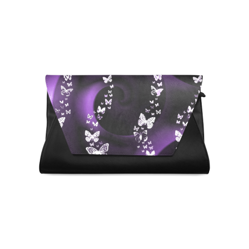 Purple Butterfly Swirl Clutch Bag (Model 1630)