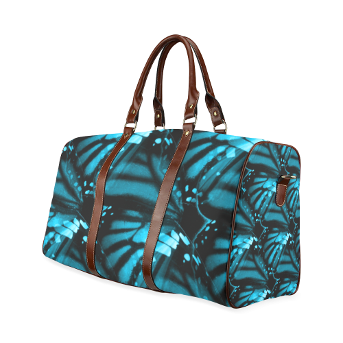 Blue Butterfly Wings Waterproof Travel Bag/Large (Model 1639)