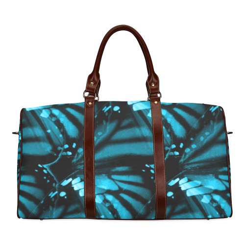 Blue Butterfly Wings Waterproof Travel Bag/Large (Model 1639)