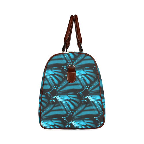 Blue Butterfly Wings Waterproof Travel Bag/Large (Model 1639)