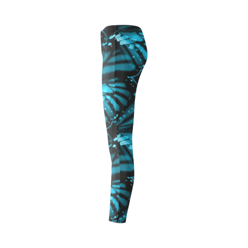 Blue Butterfly Wings Cassandra Women's Leggings (Model L01)