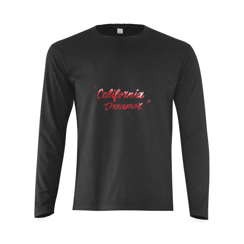 CALIFORNIA DREAMER RED W/ PINSTRIPE Sunny Men's T-shirt (long-sleeve) (Model T08)