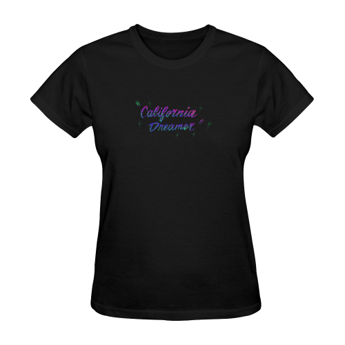 CALIFORNIA DREAMER PINK N PURPLE W/ PINSTRIPE Sunny Women's T-shirt (Model T05)