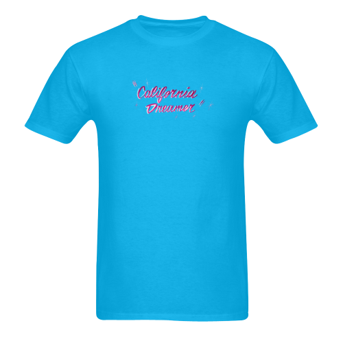 CALIFORNIA DREAMER PINK W/ PINSTRIPE Sunny Men's T- shirt (Model T06)