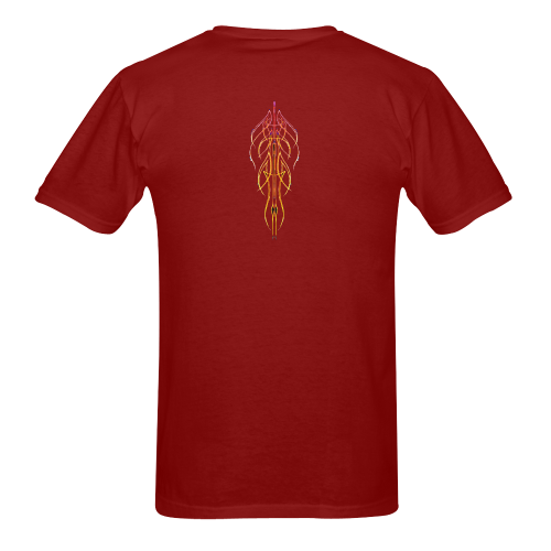 CALIFORNIA DREAMER YELLOW RED N PURPLE BRICK W/ DUSK PINSTRIPE Sunny Men's T- shirt (Model T06)