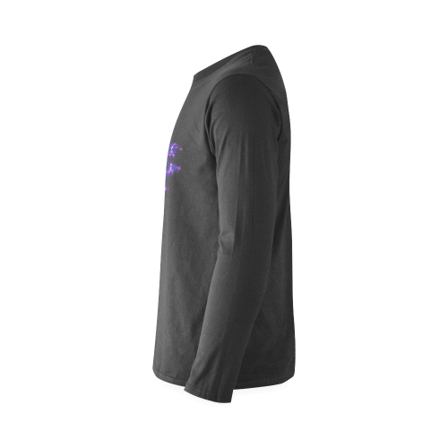 CROSS PURPLE LIGHTNING W/ PINSTRIPE "BACK" Sunny Men's T-shirt (long-sleeve) (Model T08)
