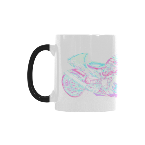 2005 SUZUKI HAYABUSA 1300 PINK N BLUE TRIBAL FLAME Custom Morphing Mug