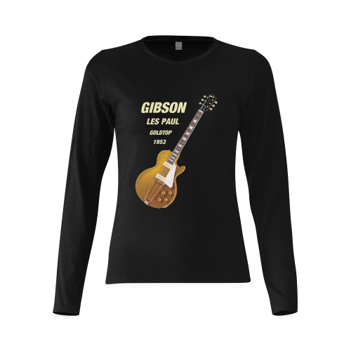 Gibson les paul goldtop 1953 Sunny Women's T-shirt (long-sleeve) (Model T07)