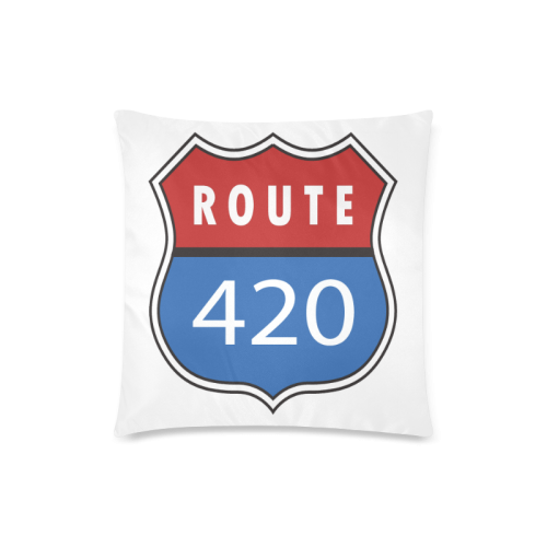 Route 420 Custom Zippered Pillow Case 18"x18" (one side)