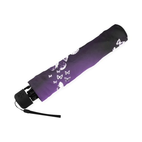 Purple Butterfly swirl Foldable Umbrella (Model U01)