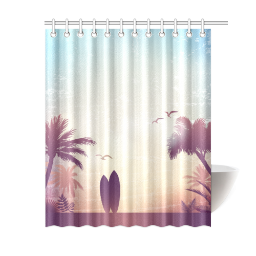Tropical Summer Landscape Shower Curtain 60"x72"