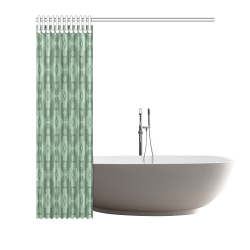 Green Geometric Tile Pattern Shower Curtain 66"x72"