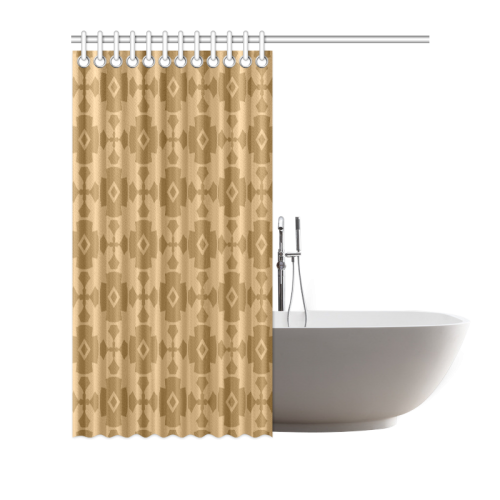 Dark tan Geometric Tile Pattern Shower Curtain 66"x72"