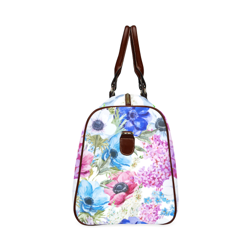 Watercolor Floral Pattern Waterproof Travel Bag/Large (Model 1639)