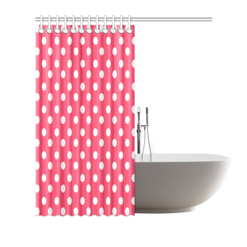 Indian Red Polka Dots Shower Curtain 66"x72"