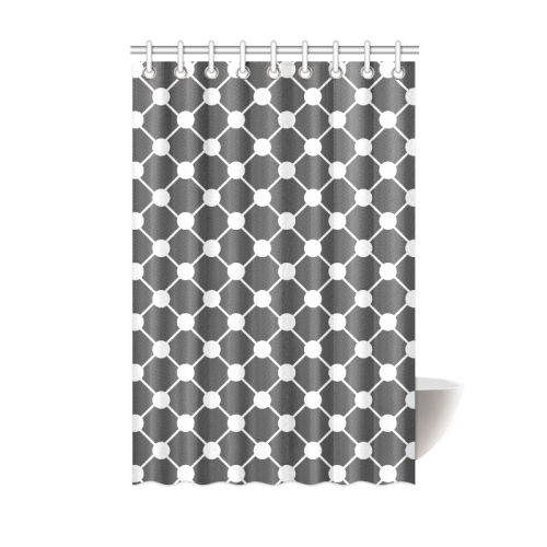 Charcoal Trellis Dots Shower Curtain 48"x72"