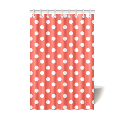 Orange Red Polka Dots Shower Curtain 48 X72 Id D101376