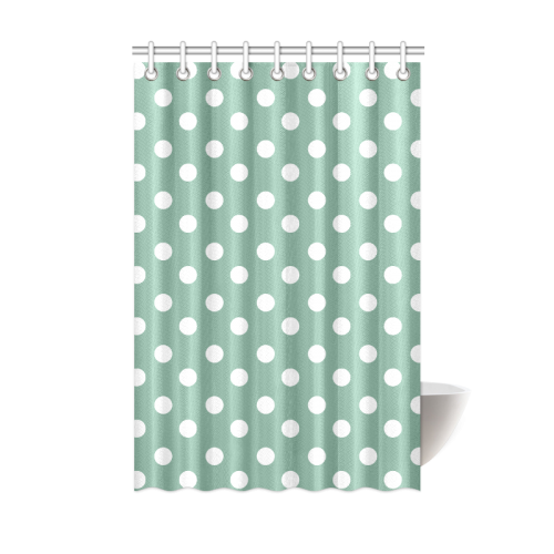 Mint Polka Dots Shower Curtain 48"x72"