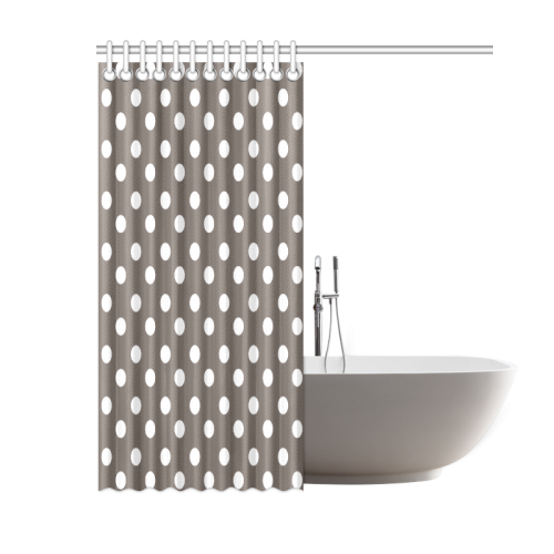 Beige Polka Dots Shower Curtain 60"x72"