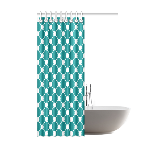 Teal Trellis Dots Shower Curtain 48"x72"