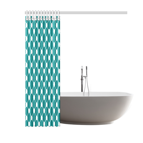 Teal Trellis Dots Shower Curtain 60"x72"