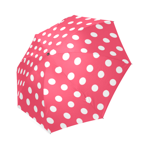 Indian Red Polka Dots Foldable Umbrella (Model U01)