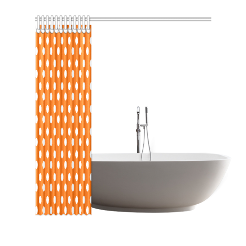 Orange Polka Dots Shower Curtain 66"x72"