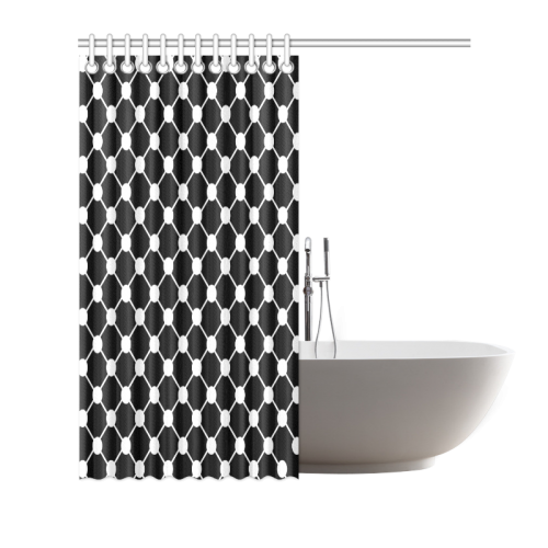 Black and White Trellis Dots Shower Curtain 66"x72"