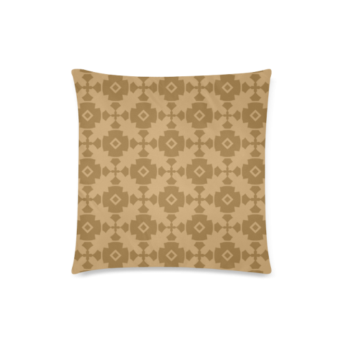 Dark tan Geometric Tile Pattern Custom Zippered Pillow Case 18"x18" (one side)