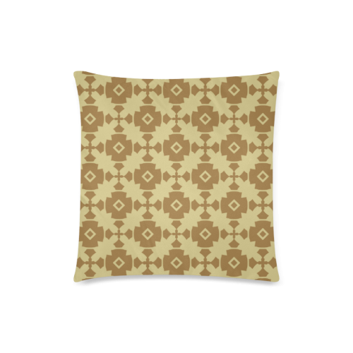 Earth Gold geometric Custom Zippered Pillow Case 18"x18" (one side)
