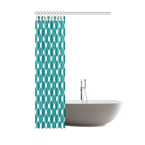 Teal Trellis Dots Shower Curtain 48"x72"