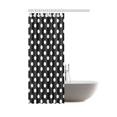 Black Polka Dots Shower Curtain 48"x72"