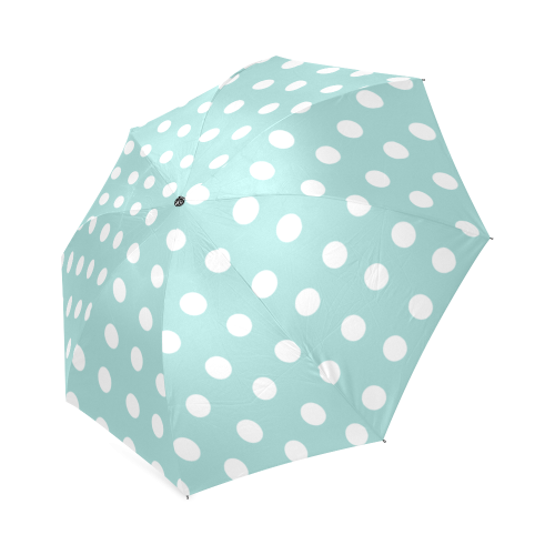 Light Blue Polka Dots Foldable Umbrella (Model U01)