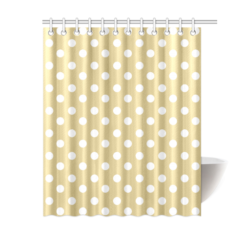 Light Olive Polka Dots Shower Curtain 60"x72"