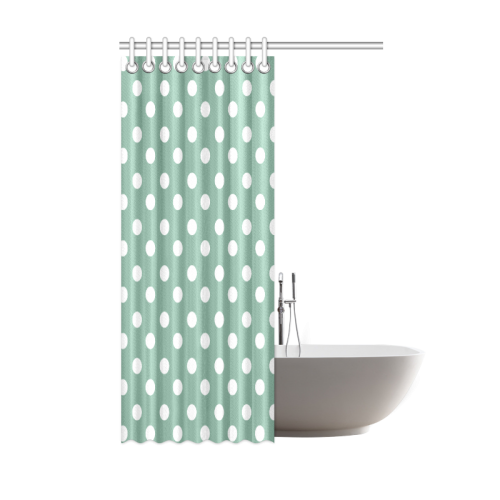 Mint Polka Dots Shower Curtain 48"x72"