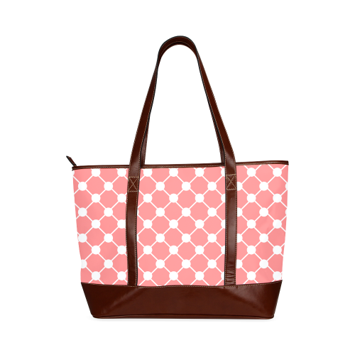 Coral Trellis Dots Tote Handbag (Model 1642)