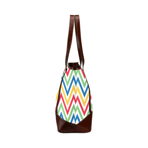 Green Red Chevron Tote Handbag (Model 1642)