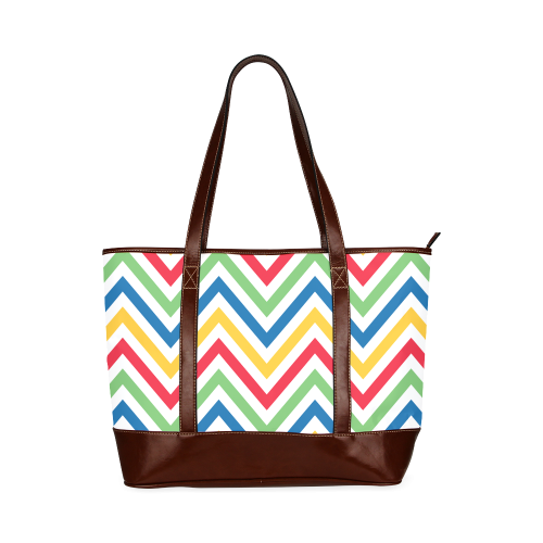 Green Red Chevron Tote Handbag (Model 1642)